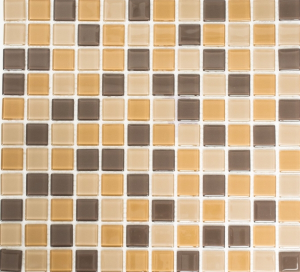 Piastrella di mosaico dipinta a mano Marrone traslucido Mosaico di vetro Cristallo marrone BAGNO WC Cucina PARETE MOS62-1302_m