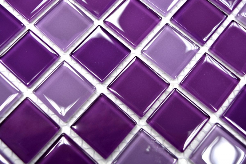 Piastrelle mosaico vetroso viola BAGNO WC cucina MURO pannello mosaico MOS62-1104