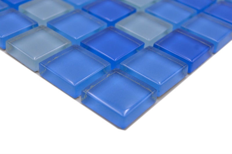Mosaico di vetro tessere di mosaico blu chiaro blu medio BAGNO WC cucina MURO MOS72-0406