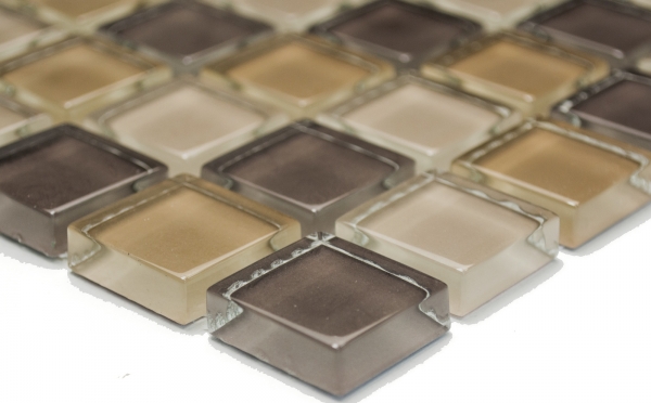 Mosaico di vetro piastrelle marrone beige caffè BAGNO WC cucina MURO MOS72-1302