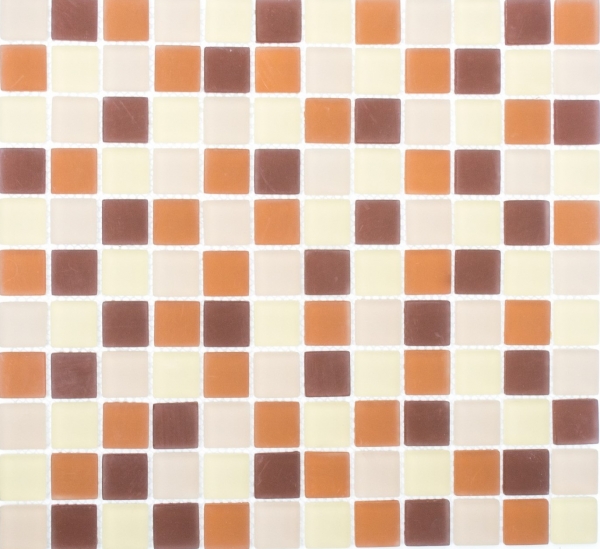Piastrella di mosaico dipinta a mano Mosaico di vetro marrone traslucido Cristallo marrone opaco smerigliato MOS72-1311_m