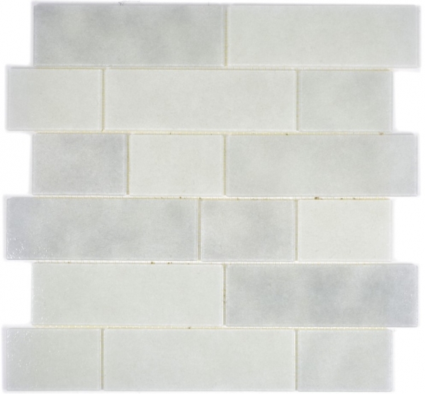 Mosaico in vetro tessere di mosaico bianco antico grigio chiaro muratura Bianco BAD WC cucina WALL MOS68-0139L