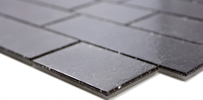 Mosaico di vetro Piastrelle di mosaico antracite grafite nero Legame con il muro Nero MOS68-0349L