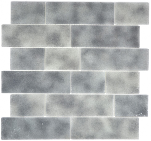 Piastrella di mosaico dipinta a mano, grigio traslucido, legame con la muratura Grigio MOS68-0259L_m