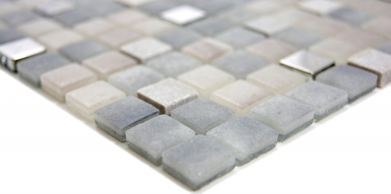 Mosaico di vetro piastrelle in pietra grigio crema GRIGIO BAGNO WC cucina MURO MOS91-0204