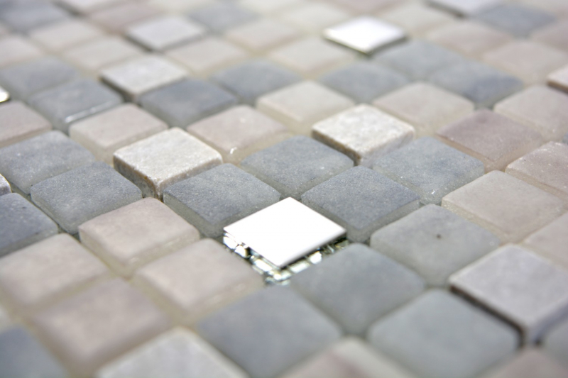 Mosaico di vetro piastrelle in pietra grigio crema GRIGIO BAGNO WC cucina MURO MOS91-0204
