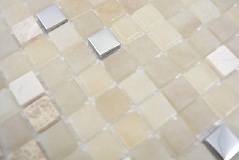 Mosaico di vetro mosaico piastrelle backsplash pietra beige giallo crema argento BAGNO WC cucina PARETE MOS91-0214