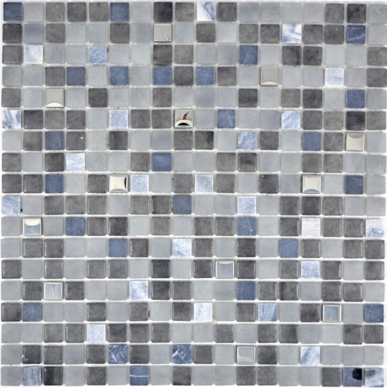 Piastrella di mosaico dipinta a mano pietra traslucida nera NERO BAD WC cucina MOS91-0334_m