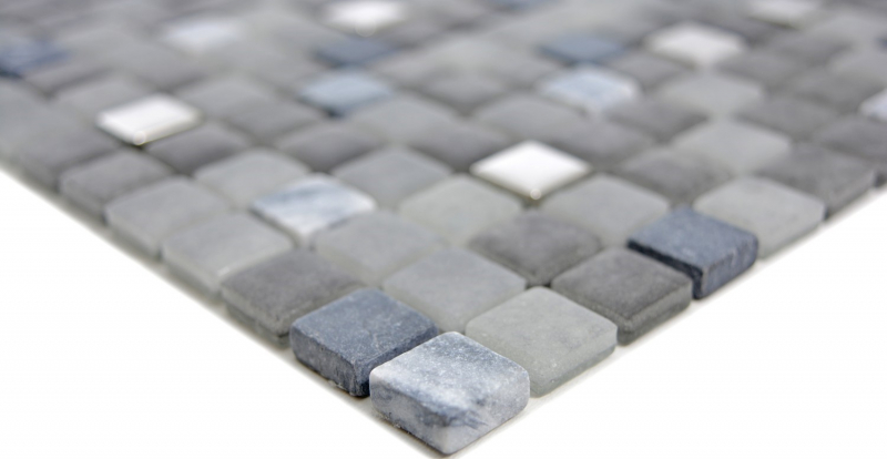 Piastrella di mosaico dipinta a mano pietra traslucida nera NERO BAD WC cucina MOS91-0334_m