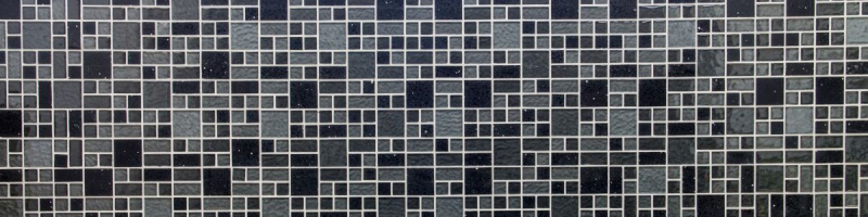 Mano modello mosaico piastrelle traslucido composito nero combinazione di vetro mosaico cristallo artificiale nero MOS88-K989_m