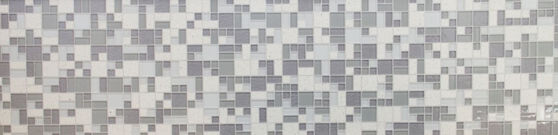 Pietra artificiale vetro mosaico tessere di mosaico composito bianco antico bianco grigio chiaro antracite piastrelle backsplash muro - MOS88-K990