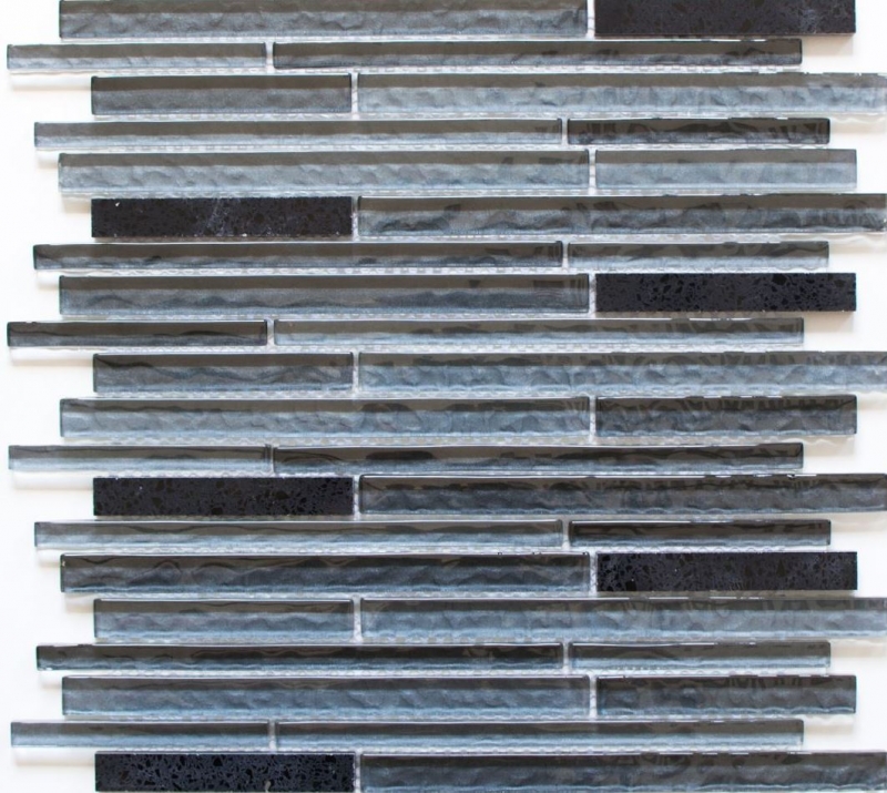 Piastrella di mosaico dipinta a mano Composito traslucido nero Mosaico di vetro multistrato Cristallo artificiale nero MOS86-MS89_m