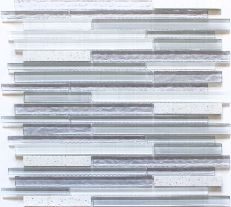 Piastrella di mosaico dipinta a mano Mosaico traslucido composito bianco Mosaico di vetro multistrato Cristallo artificiale bianco MOS86-MS90_m