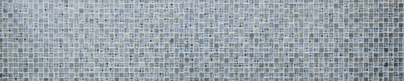 Piastrella di mosaico dipinta a mano Backsplash di piastrelle Mosaico di vetro traslucido blu nero Resina di cristallo Blu ottico nero argento MOS83-CB07_m