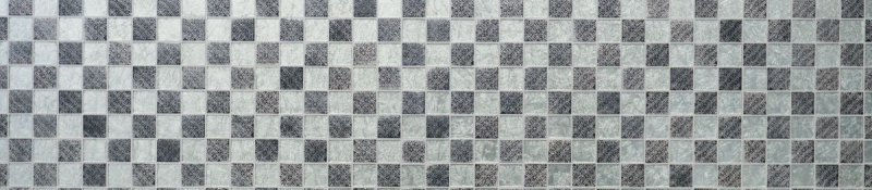 Piastrella di mosaico dipinta a mano Backsplash di piastrelle Argento traslucido Mosaico di vetro Resina di cristallo Argento ottico MOS88-8OP6_m
