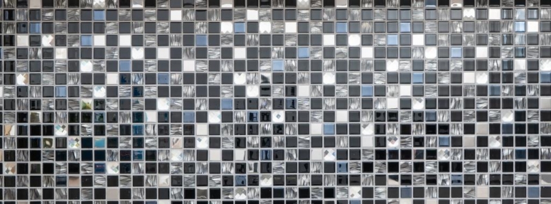 Mosaico in acciaio inox mosaico di vetro antracite argento nero MOS63-CM-426