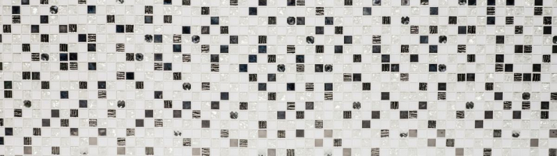 Piastrella di vetro a mosaico in acciaio inox bianco backsplash cucina piastrelle bagno - MOS92-0107