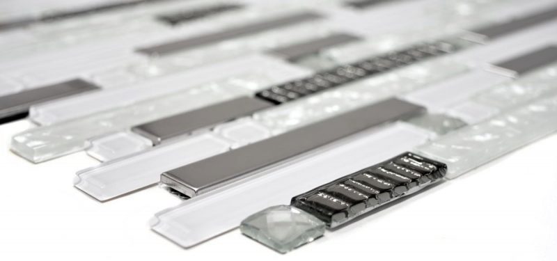 Aste per mosaico di vetro in acciaio inox bianco argento parete cucina piastrellata MOS67-GV498