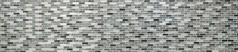 Aste di mosaico in vetro tessere di mosaico in acciaio inox glitter argento grigio antracite nero MOS87-IL017