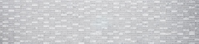 Piastrelle rettangolari di mosaico di vetro mosaico bianco rotto marmo pietra naturale cucina splashback piastrella posteriore - MOS87-s1211