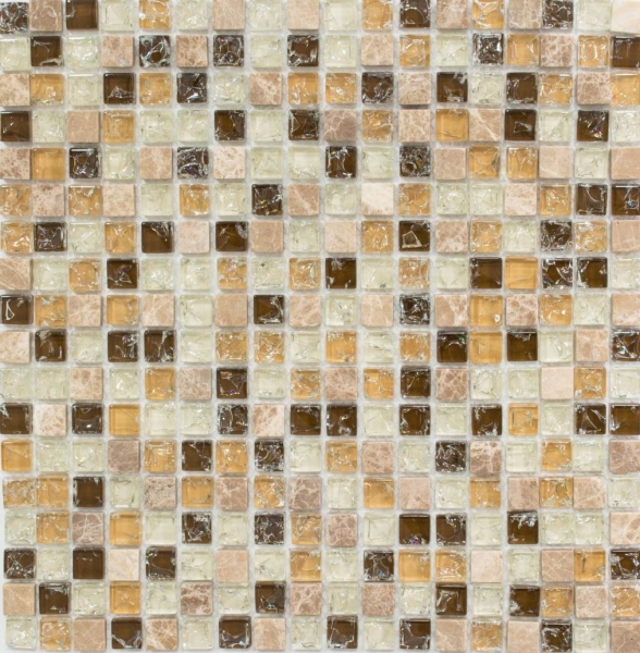 Mosaico in vetro pietra naturale piastrelle di mosaico beige chiaro cava marmo marrone chiaro beige crema backsplash bagno - MOS92-1053