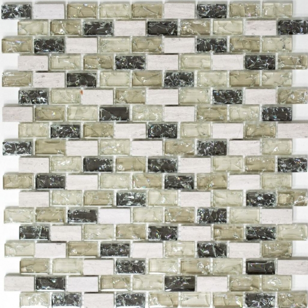 Piastrella di mosaico dipinta a mano Backsplash traslucido grigio-verde Mosaico in vetro mattone Pietra di cristallo grigio-verde MOS87-B1152_m