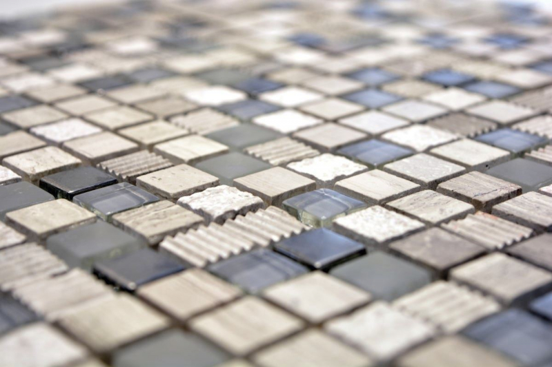 Piastrella di mosaico dipinta a mano Backsplash di piastrelle Traslucido grigio chiaro argento Mosaico di vetro Pietra di cristallo EP grigio chiaro argento MOS92-HQ10_m