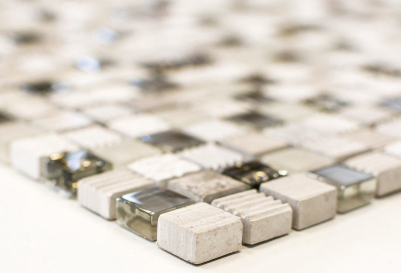 Piastrella di mosaico dipinta a mano Backsplash di piastrelle Traslucido grigio chiaro oro Mosaico di vetro Pietra di cristallo EP grigio chiaro oro MOS92-HQ12_m