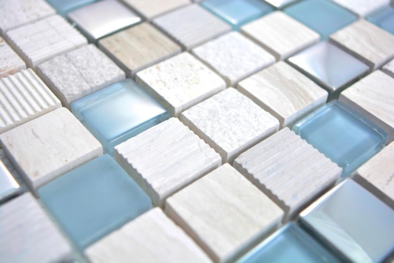 Pietra naturale mosaico rustico piastrelle di vetro mosaico marmo grigio chiaro argento beige smerigliato piastrelle di vetro backsplash parete cucina bagno WC - MOS92-HQ20