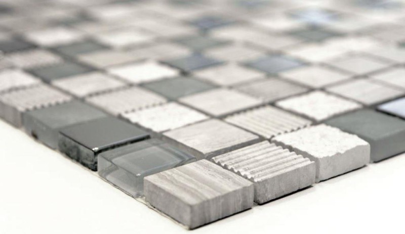 Pietra naturale mosaico rustico piastrelle di vetro mosaico marmo grigio chiaro argento beige smerigliato piastrelle di vetro backsplash parete cucina bagno WC - MOS92-HQ20