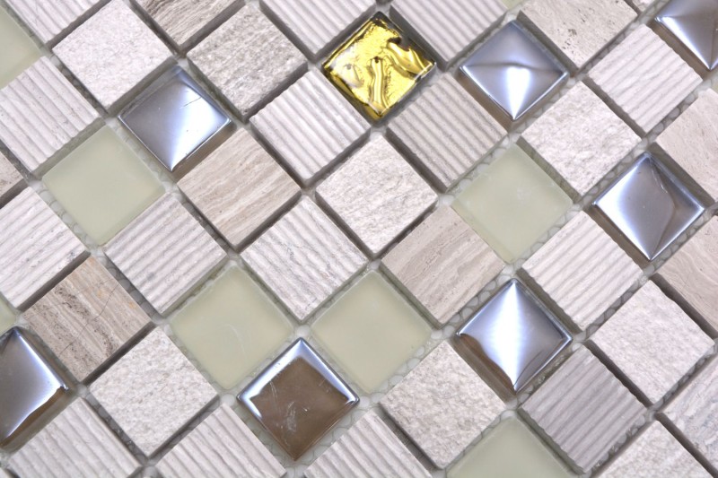 Pietra naturale mosaico rustico piastrelle di vetro mosaico di marmo grigio chiaro oro smerigliato vetro struttura piastrelle backsplash parete bagno cucina WC - MOS83-HQ22