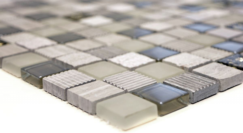 Piastrella di mosaico dipinta a mano Backsplash di piastrelle Traslucido grigio chiaro oro Mosaico di vetro Pietra di cristallo EP grigio chiaro oro MOS83-HQ22_m