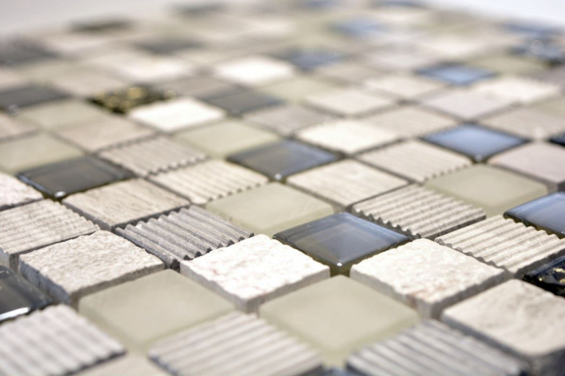 Piastrella di mosaico dipinta a mano Backsplash di piastrelle Traslucido grigio chiaro oro Mosaico di vetro Pietra di cristallo EP grigio chiaro oro MOS83-HQ22_m
