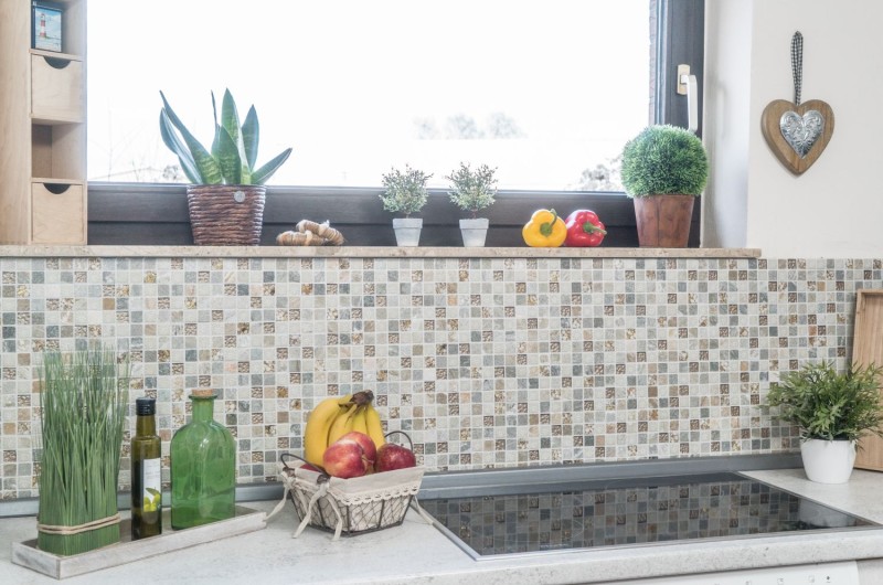 Pietra naturale rustica quarzite pietra naturale mosaico di vetro oro beige grigio chiaro miele piastrelle backsplash parete rivestimento cucina WC - MOS83-CR27