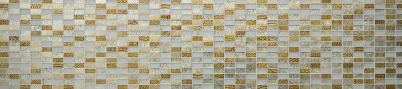 Piastrelle rettangolari in vetro mosaico pietra retrò oro beige crema struttura rivestimento cucina bagno - MOS83-CRS4