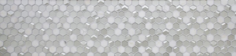 Pietra naturale vetro mosaico tessere esagonali bianco antico bianco crema bianco madreperla backsplash rivestimento bagno - MOS11D-HXN11