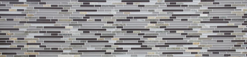Piastrella di mosaico dipinta a mano Rivestimento traslucido grigio marrone Mosaico di vetro composito Pietra di cristallo grigio marrone MOS86-0202_m