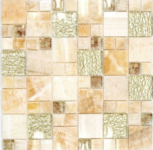 Pietra naturale vetro mosaico marmo mosaico piastrelle ambra oro ocra marrone backsplash parete cucina WC - MOS88-MC649
