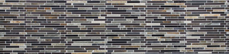 Piastrella di mosaico dipinta a mano Rivestimento traslucido beige marrone grigio nero Mosaico di vetro composito Pietra di cristallo MOS86-0206_m
