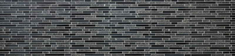 Piastrella di mosaico dipinta a mano Backsplash di piastrelle Grigio traslucido nero Mosaico di vetro composito Pietra di cristallo grigio nero MOS86-0208_m