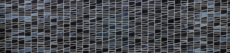 Piastrella di mosaico dipinta a mano Backsplash di piastrelle Nero traslucido Mosaico di vetro a scala Pietra di cristallo EP nero MOS87-0107_m