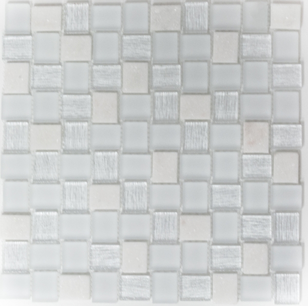 MOS82-0111_m tessere di mosaico a mano traslucido bianco rettangolo vetro mosaico pietra cristallo bianco