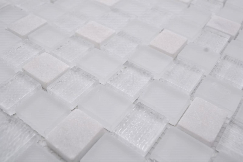 Pietra naturale mosaico rustico piastrelle di vetro mosaico di marmo smerigliato vetro bianco chiaro smerigliato piastrelle backsplash parete bagno cucina WC - MOS82-0111