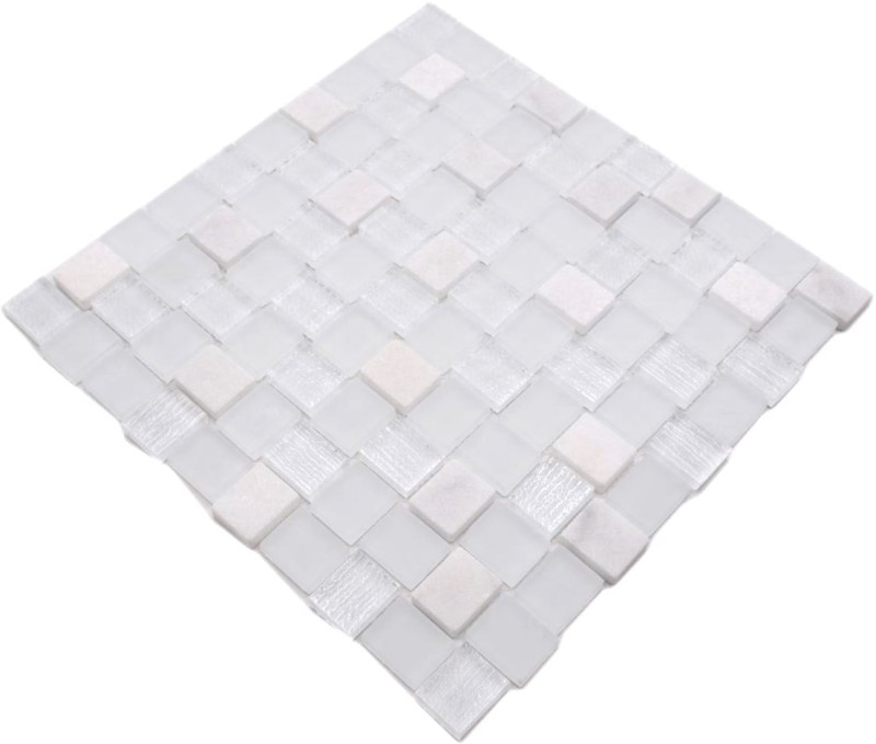Pietra naturale mosaico rustico piastrelle di vetro mosaico di marmo smerigliato vetro bianco chiaro smerigliato piastrelle backsplash parete bagno cucina WC - MOS82-0111