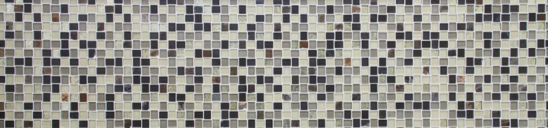 Piastrella di mosaico decorata a mano Rivestimento traslucido bianco grigio ruggine Rettangolo Mosaico di vetro Pietra di cristallo rustica MOS82-0102_m