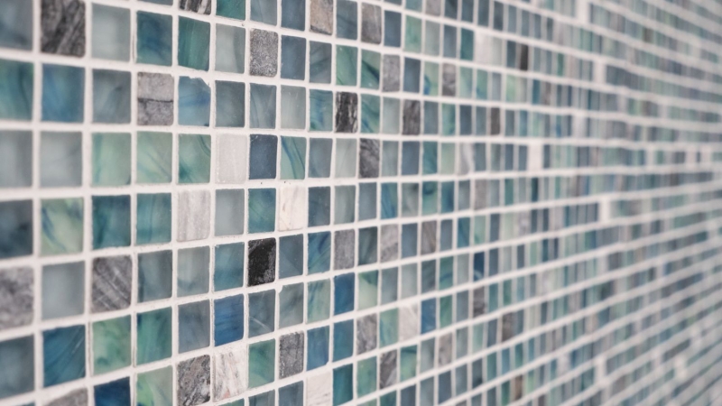 Pietra naturale vetro mosaico piastrelle verde blu grigio antracite smerigliato vetro piastrelle backsplash cucina parete WC - MOS92-XCR1501