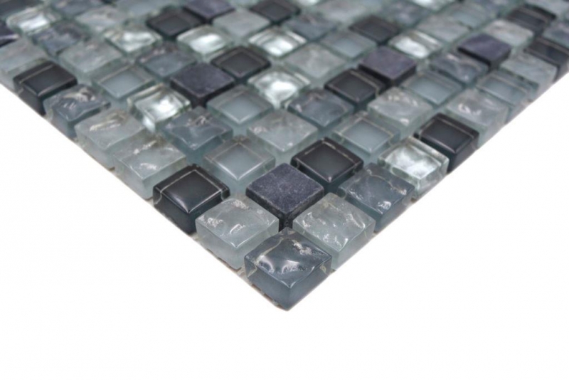 Mosaico di vetro in pietra naturale chiaro grigio argento antracite piastrelle backsplash cucina bagno - MOS92-0208
