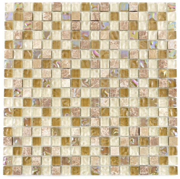 Piastrella di mosaico Traslucido beige marrone chiaro Mosaico di vetro Pietra di cristallo beige marrone chiaro MOS92-1213_f