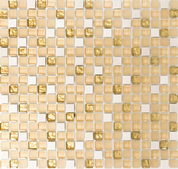 Piastrella di mosaico dipinta a mano Backsplash di piastrelle Traslucido oro bianco Mosaico di vetro Pietra di cristallo oro bianco opaco MOS92-1201_m