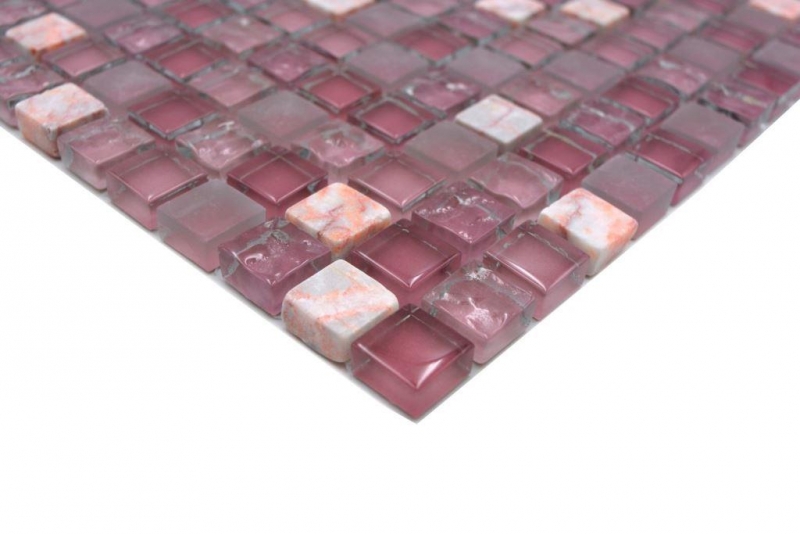 Mosaico di vetro pietra naturale mosaico piastrelle marmo rosa rosa BAGNO cucina WALL backsplash piastrelle - MOS92-1002